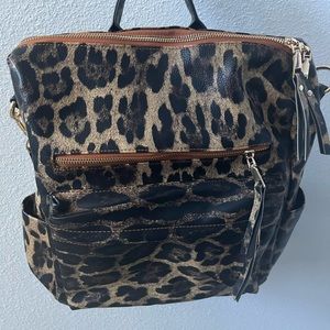 Leopard print backpack